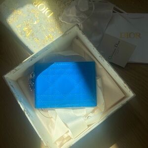 🦋 RARE | FULL INCLUSION Lady Dior Freesia Card Holder in Royal Blue
